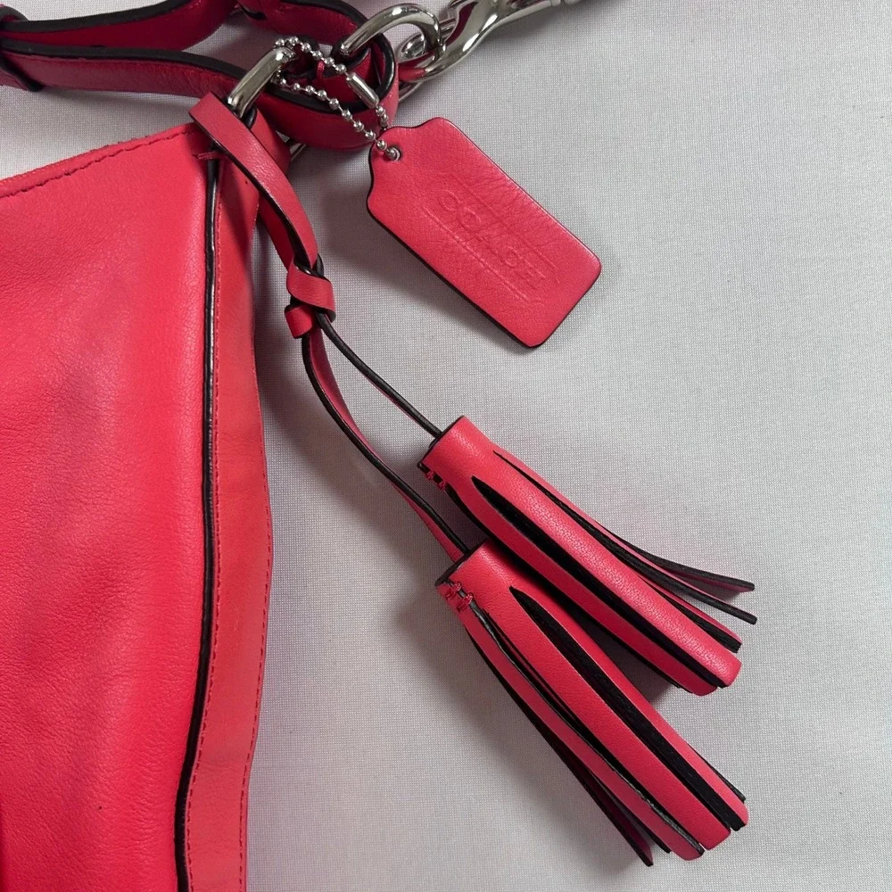 Coach Legacy Courtenay Hobo Purse 2 Way Shoulder Bag Bright Coral Style #22381